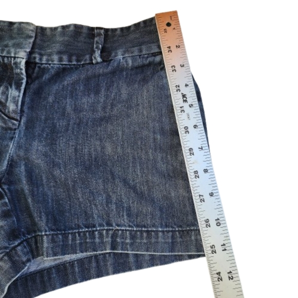 Ann Taylor Loft 100% Cotton Blue Grunge XS Short Shorts - Picture 4 of 8